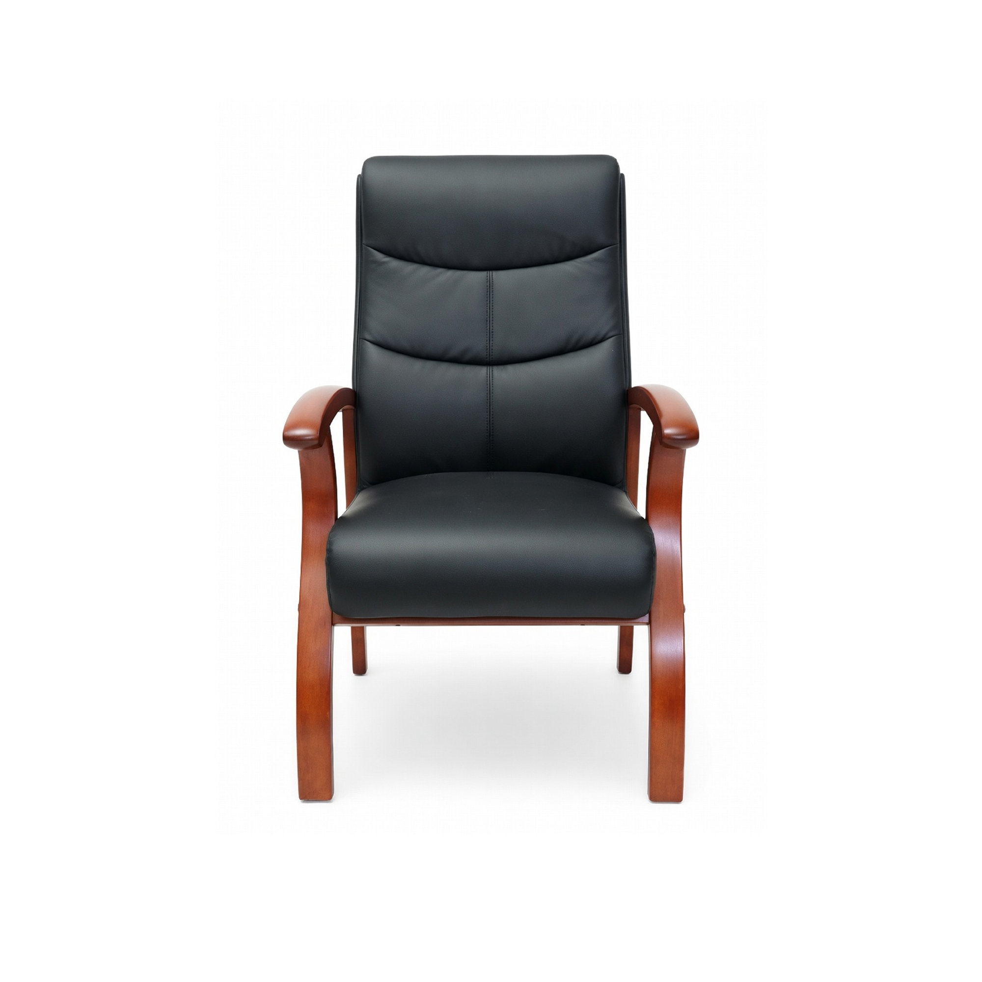 CHAISE VISITEUR H/B EN PU R - E454 NOIR - MBG