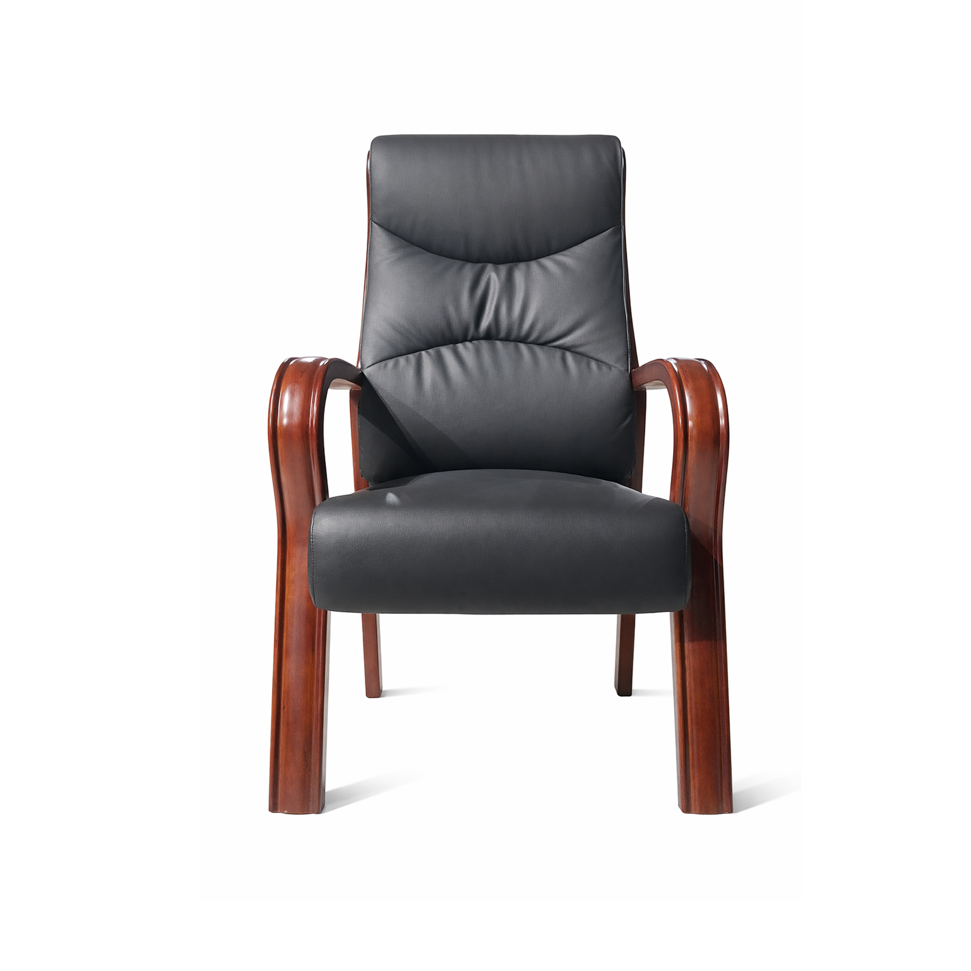 CHAISE VISITEUR H/B EN PU R - E586 NOIR - MBG