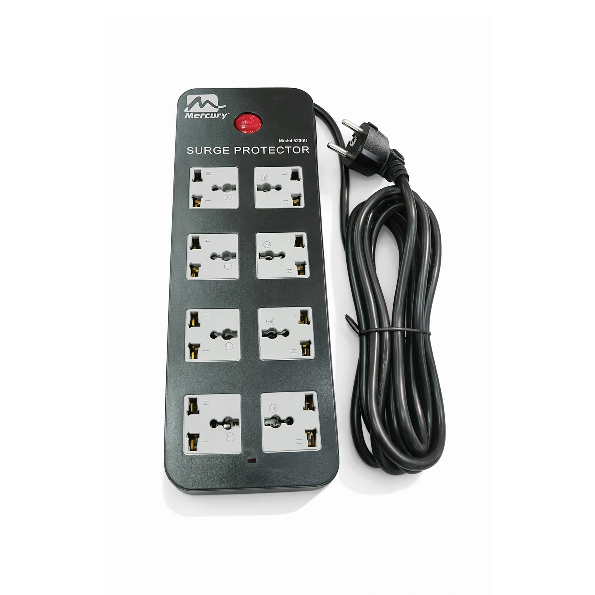 MERCURY SURGE PROTECTOR 8240U - SCHUKO POWER CORD- 3M CABLE- 8X UNIVERSAL SOCKET