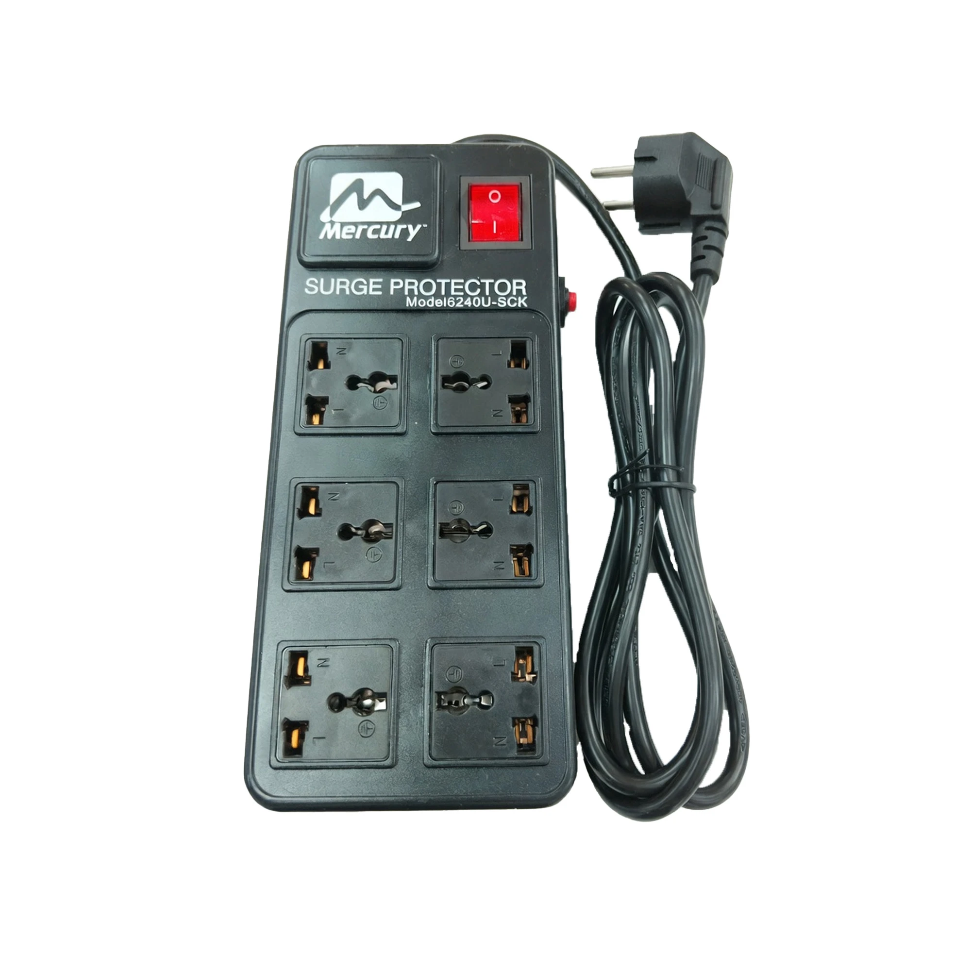 MERCURY SURGE PROTECTOR 6240U-4U - SCHUKO POWER CORD- 1.8M CABLE- 6X UNIVERSAL SOCKET- 4X USB PORT